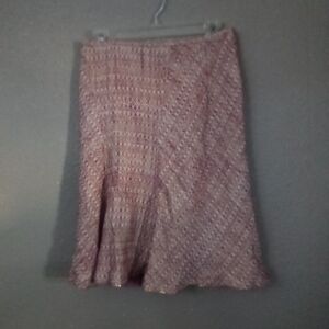 Anne Klein Pink and White Pleated Midi Skirt ( Box IO )